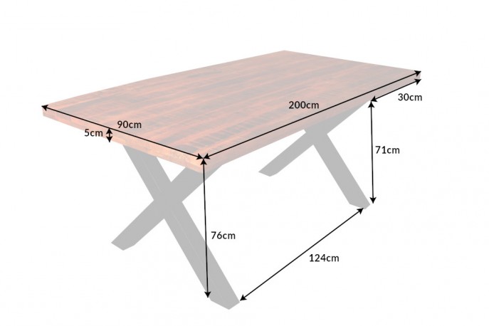 Dining table Wood Art 200cm Mango