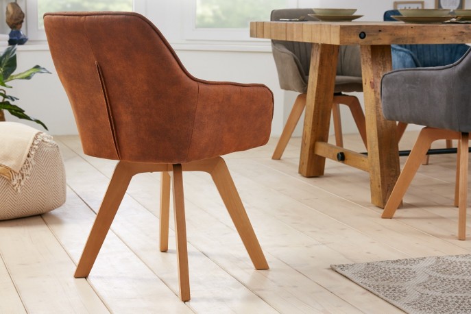 Chair Livorno vintage brown rotatable