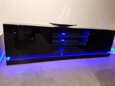 Babylon II - TV-bänk, LED, svart helglans, 200cm