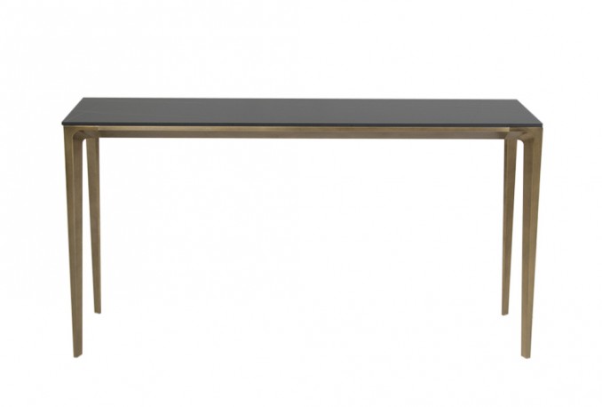 Modern console table top matt marble base rustic copper 140x40x75 cm