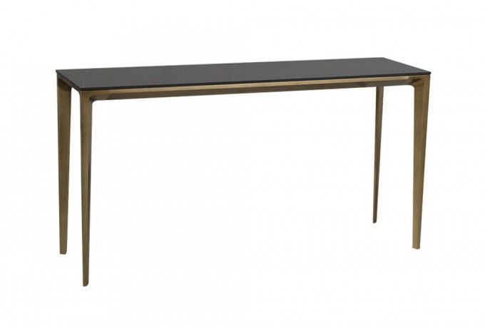 Modern console table top matt marble base rustic copper 140x40x75 cm