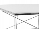 Square coffee table, white glass 80x80x43 cm