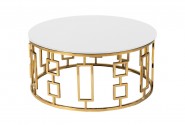 Gold round art deco coffee table Ø90 x 42 cm