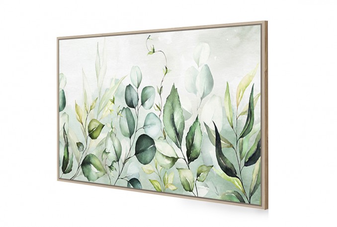 Picture with a watercolor pattern of leaves 80x120 cm