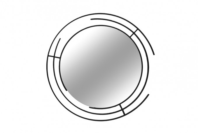 Modern mirror in a matt black frame, 90 cm