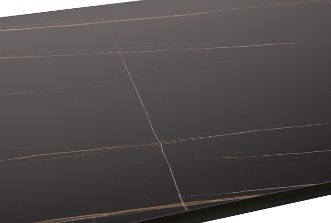 Designer coffee table, matt black top, 140x70x36 cm