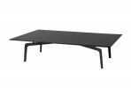 Designer coffee table, matt black top, 140x70x36 cm