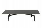 Designer coffee table, matt black top, 140x70x36 cm