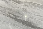 Round Coffee Table Gray Marble Shiny Top 90x36 cm