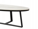 Designer Coffee table oval white marble glossy top 130x70x36 cm
