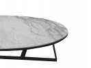 Designer Oval coffee table gray marble glossy top 130x70x36 cm