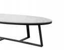 Designer Oval coffee table gray marble glossy top 130x70x36 cm