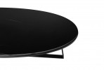 Designer Round Coffee Table Black Matt Marble Top 90x36 cm