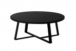 Designer Round Coffee Table Black Matt Marble Top 90x36 cm