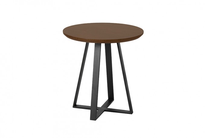 Round side table with walnut tabletop Ø50x51 cm