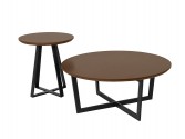 Round side table with walnut tabletop Ø50x51 cm