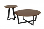 Round coffee table with walnut top Ø90x37 cm