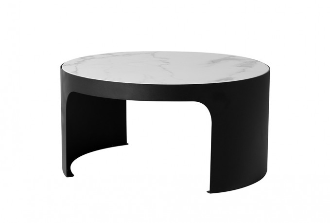 Black and white marble coffee table 80x40 cm