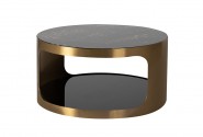 Gold satin table, two tops 80x40 cm