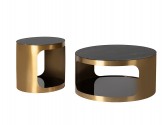 Gold satin table, two tops 80x40 cm