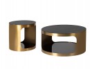 Gold satin table, two tops 80x40 cm
