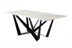 Designer dining table white marble glossy top 180x90x75 cm