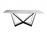 Designer dining table gray marble glossy top 180x90x75 cm