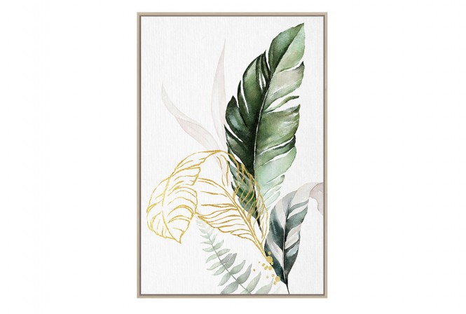 BEAUTY - 82.6 x 122.6 cm tavla i vitt/grönt/guld 2