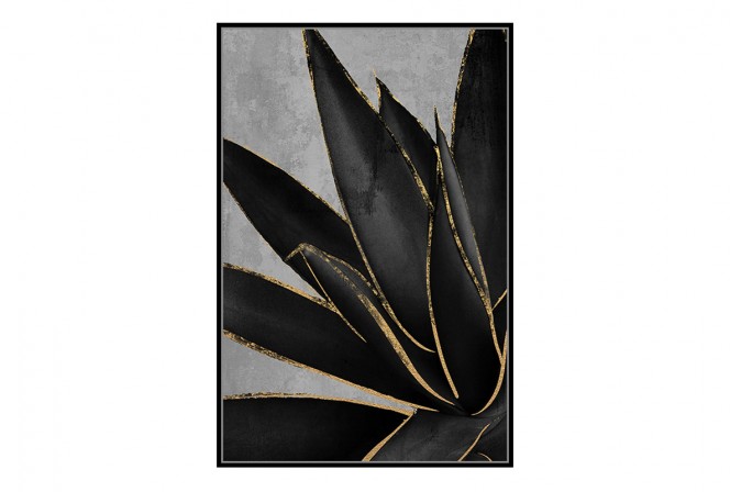 CLOSER - 82.6 x 122.6 cm tavla i svart/grått/guld 2