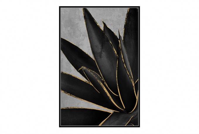 CLOSER - 82.6 x 122.6 cm tavla i svart/grått/guld