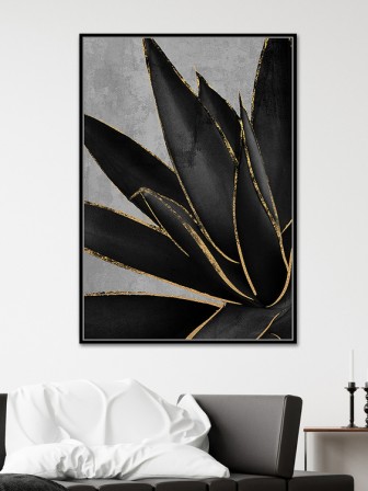 CLOSER - 82.6 x 122.6 cm tavla i svart/grått/guld