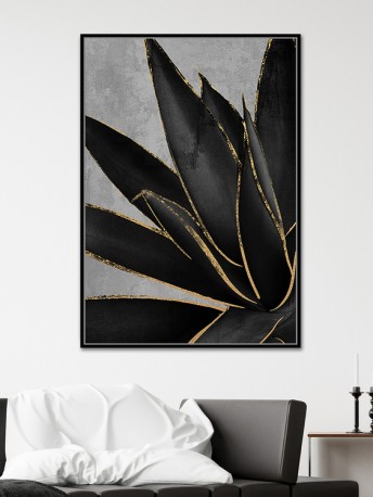 CLOSER - 82.6 x 122.6 cm tavla i svart/grått/guld