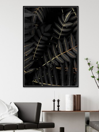 MYSTERY - 82.6 x 122.6 cm tavla i svart/guld