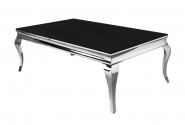 LUIS - 130CM SOFFBORD I SILVER/SVART GLAS