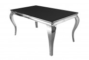 LUIS - 200X100CM MATBORD I SILVER/SVART GLAS