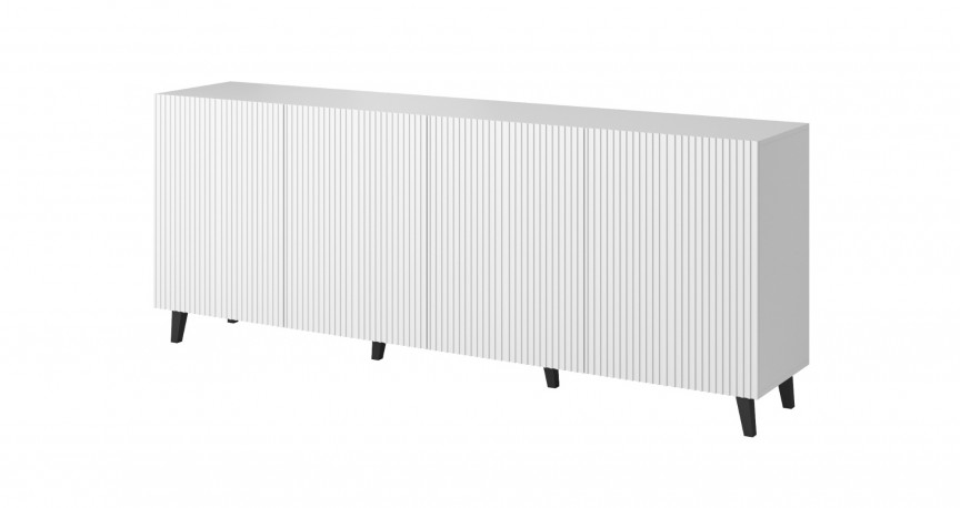 MARK - 200cm Modern Sideboard / Skänk i Vit Matt / Svart Matt