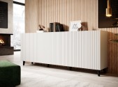 MARK - 200cm Modern Sideboard / Skänk i Vit Matt / Svart Matt