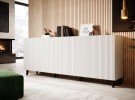 MARK - 200cm Modern Sideboard / Skänk i Vit Matt / Svart Matt