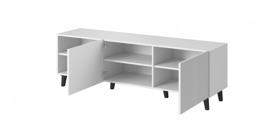 MARK - 150cm TV-bänk i Vit Matt / Svart Matt