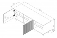 MARK - 150cm TV-bänk i Vit Matt / Svart Matt