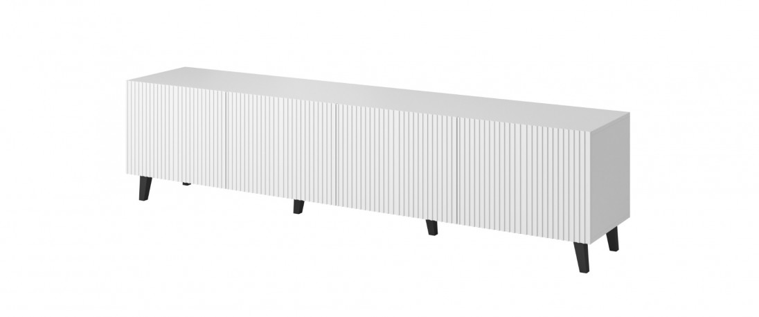 MARK - 200cm TV-bänk i Vit Matt / Svart Matt