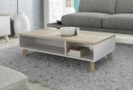 NORDIC - 110cm Soffbord i Lysande Vit/Sonomaek
