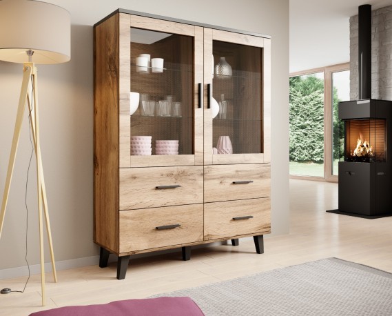 NORDIC - 160cm Vitrinskåp i Stilren Design