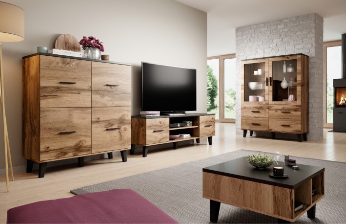 NORDIC - 160cm Vitrinskåp i Stilren Design
