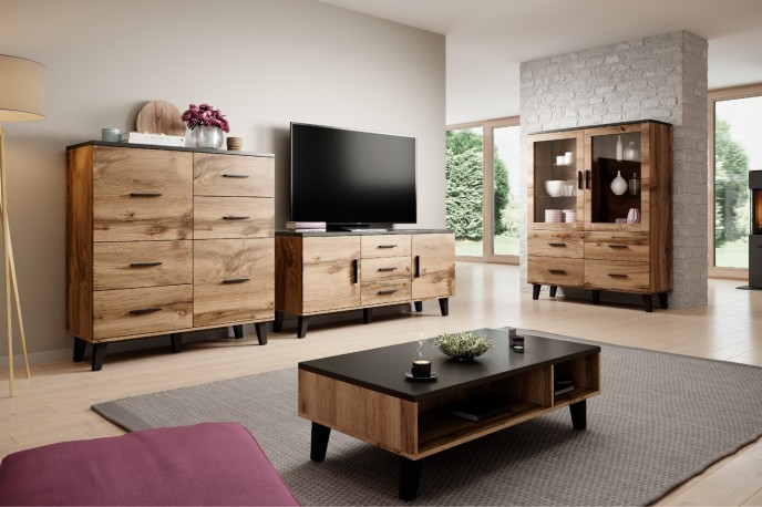 NORDIC - 160cm Vitrinskåp i Stilren Design