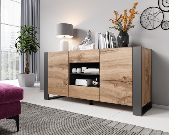 WOOD chest of drawers