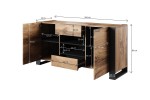 WOOD chest of drawers