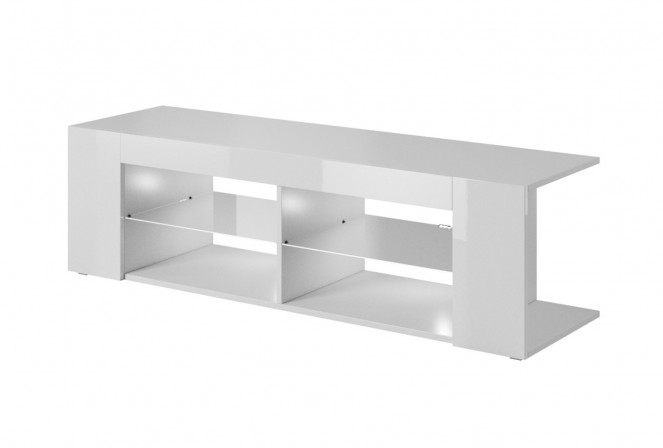 ESTRO - 134cm TV-bänk i vitt glans 2