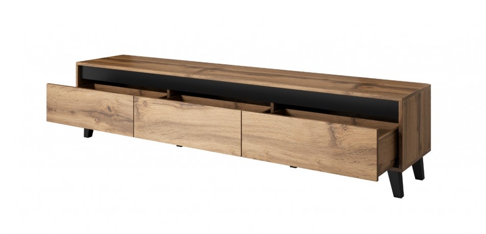 MASON - 185cm TV-bänk i wotan ek/antracit