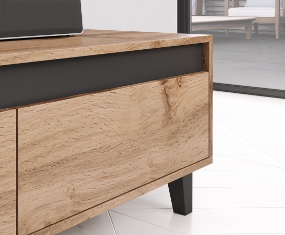 MASON - 185cm TV-bänk i wotan ek/antracit